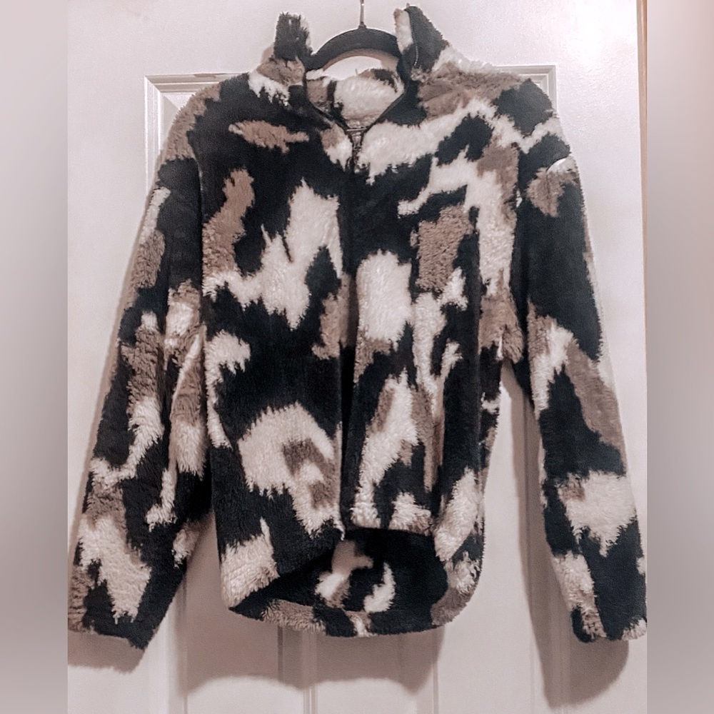 Eddie Bauer Quarter Zip Fuzzy Sweater